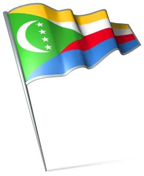 Flag pin - Comoros Stock Illustration