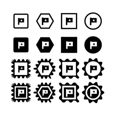 Flag pin icon Stock Illustration