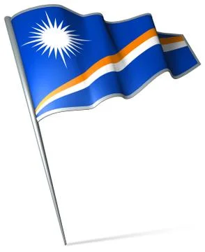 Flag pin - Marshall Islands Stock Illustration