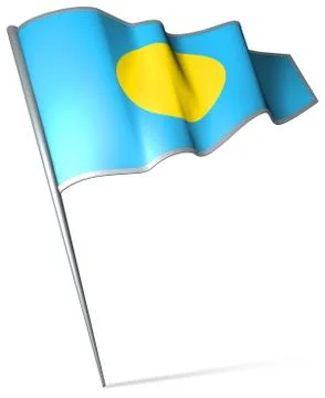 Flag pin - Palau Stock Illustration