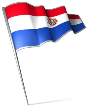 Flag pin - Paraguay Stock Illustration