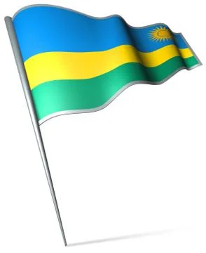Flag pin - Rwanda Stock Illustration