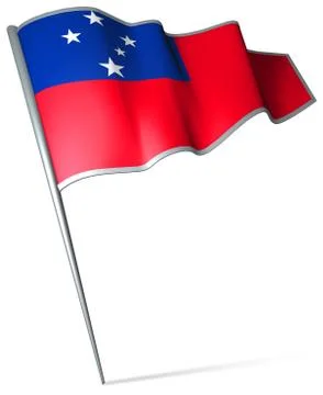 Flag pin - Samoa Stock Illustration