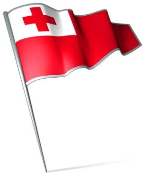 Flag pin - Tonga Stock Illustration
