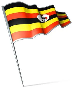 Flag pin - Uganda Stock-Illustration