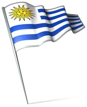 Flag pin - Uruguay Stock Illustration