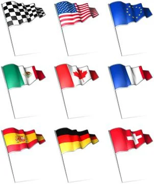 Flag pins 1 Stock Illustration