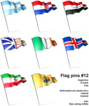 Flag pins #12 Stock Illustration