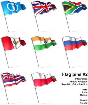 Flag pins 2 Stock Illustration