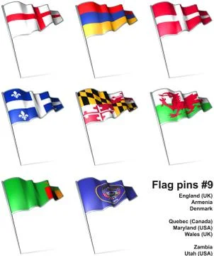 Flag pins #9 Stock Illustration