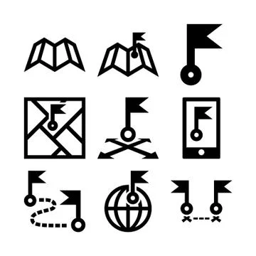 Flag Pins Stock Illustration