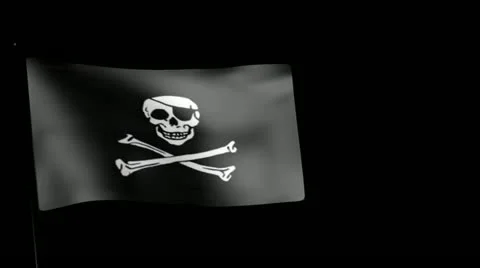 Flag Pirate 23.976fps Stock Footage 21363545