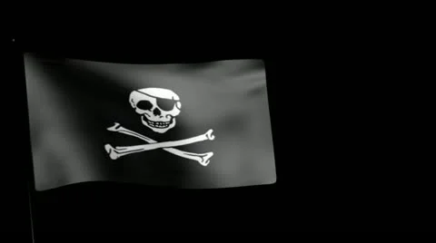 Flag Pirate 25fps Stock Footage 12652309
