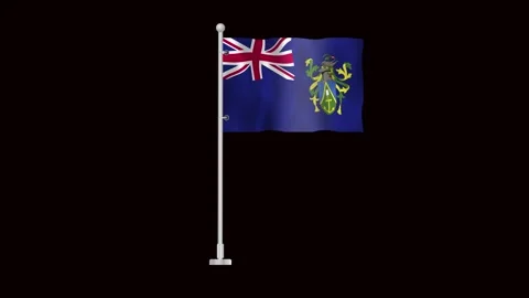 Flag of Pitcairn Islands waving Stock Footage 323818179