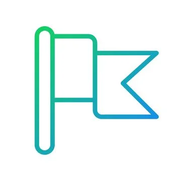 Flag pixel perfect gradient linear vector icon Stock Illustration