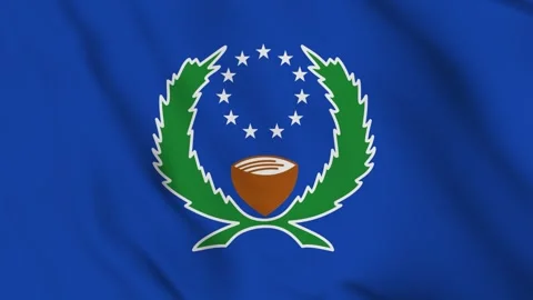 Flag of Pohnpei – 4K Seamless Loop of the Micronesian State Banner Stock Footage 312503052