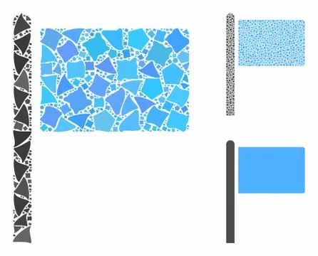 Flag pointer Composition Icon of Irregular Elements 스톡 일러스트