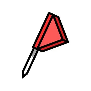 Flag pointer map location color icon vector illustration Stock Illustration