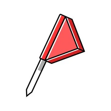 Flag pointer map location color icon vector illustration Stock Illustration