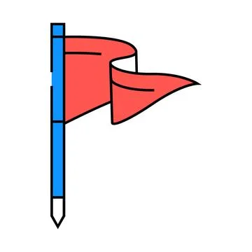 Flag pointer map location icon color illustration Illustrazione stock