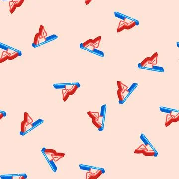 Flag pointer map location isometric icon seamless pattern 库存插图