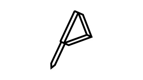 Flag pointer map location line icon animation Stock Footage 326130953