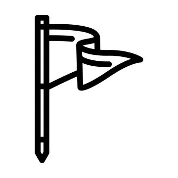 Flag pointer map location line icon vector illustration Stock Illustration