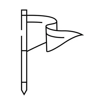 Flag pointer map location line icon vector illustration Illustrazione stock