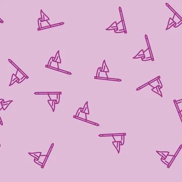 Flag pointer map location line vector seamless pattern Stock Illustration