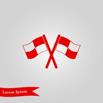 Flag pointer sign icon. Stock Illustration