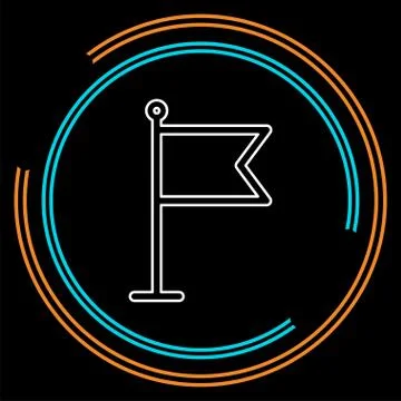 Flag pointer sign icon. Location marker symbol Stock Illustration
