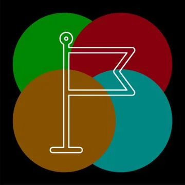 Flag pointer sign icon. Location marker symbol Stock Illustration