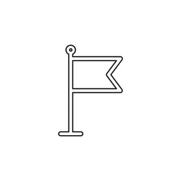 Flag pointer sign icon. Location marker symbol Stock Illustration