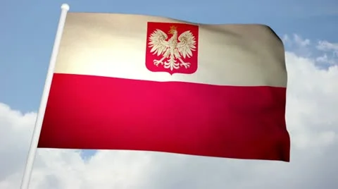 Flag Poland 03 Stock Footage 21653476