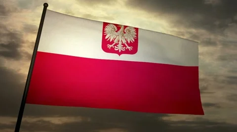 Flag Poland 05 Stock Footage 21658716