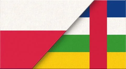 Flag of Poland and Central African Republic - 3D illustration Stock Illustration