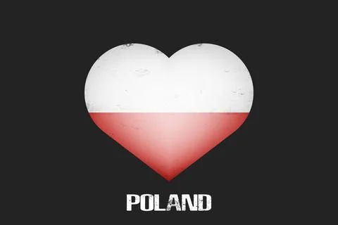 Flag of Poland in the form of a heart Stock Illustration