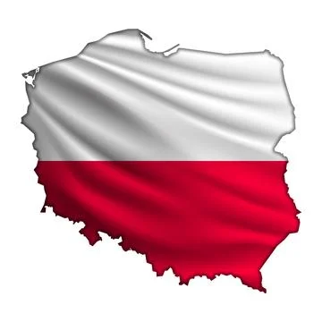 Flag Poland in the form of a map Stock Photos