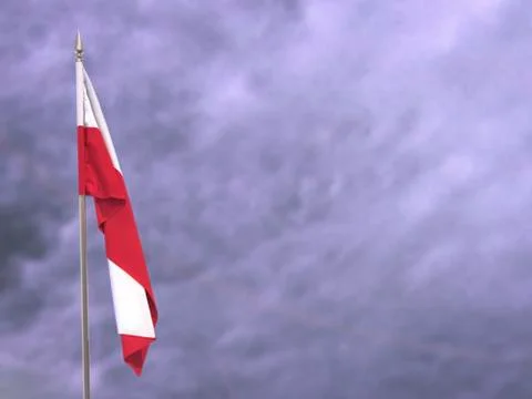 Flag of Poland hanging down dangling Stock Photos
