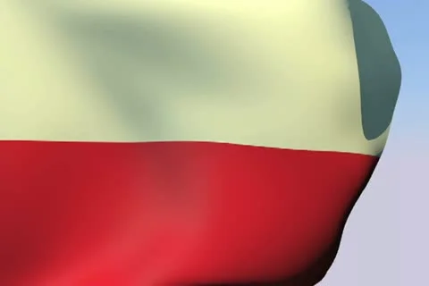 Flag of Poland NTSC Stock Footage 14726950