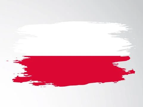 Flag of Poland painted with a brush Stock Illustration