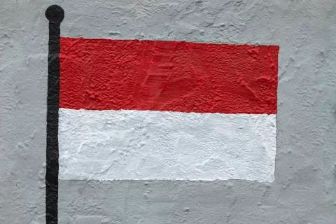 Flag of Poland, painted on a wall Foto stock