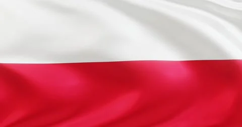 Flag of Poland, Seamless looping animation fluttering in the wind Stock Footage 172494985