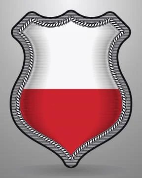 Flag of Poland. Vector Badge and Icon Stock Illustration