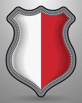 Flag of Poland. Vector Badge and Icon Stock Illustration