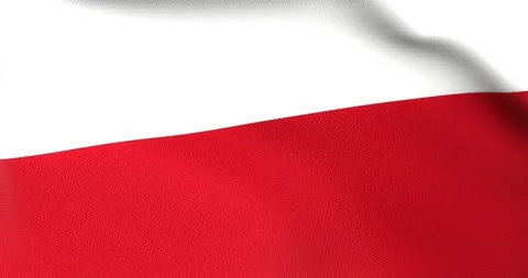 Flag of Poland Waving 3D Animation Close up, 4K UHD 60 FPS Stock Footage 165522623