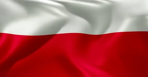 Flag of Poland waving high resolution 10K+ size Stock Illustration