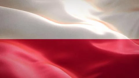 Flag of Poland waving in the wind. 3D Waving flag design. Stock Illustration