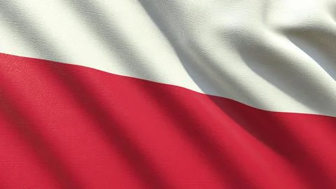 Flag of Poland waving in the wind 3d-rendering 스톡 일러스트