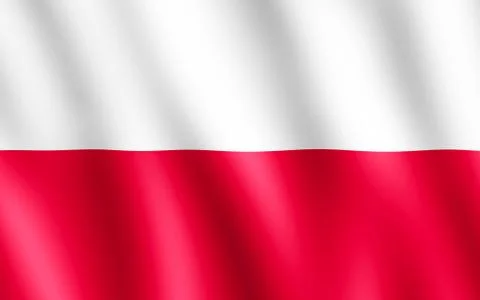 Flag of Poland waving in the wind Stock Illustration